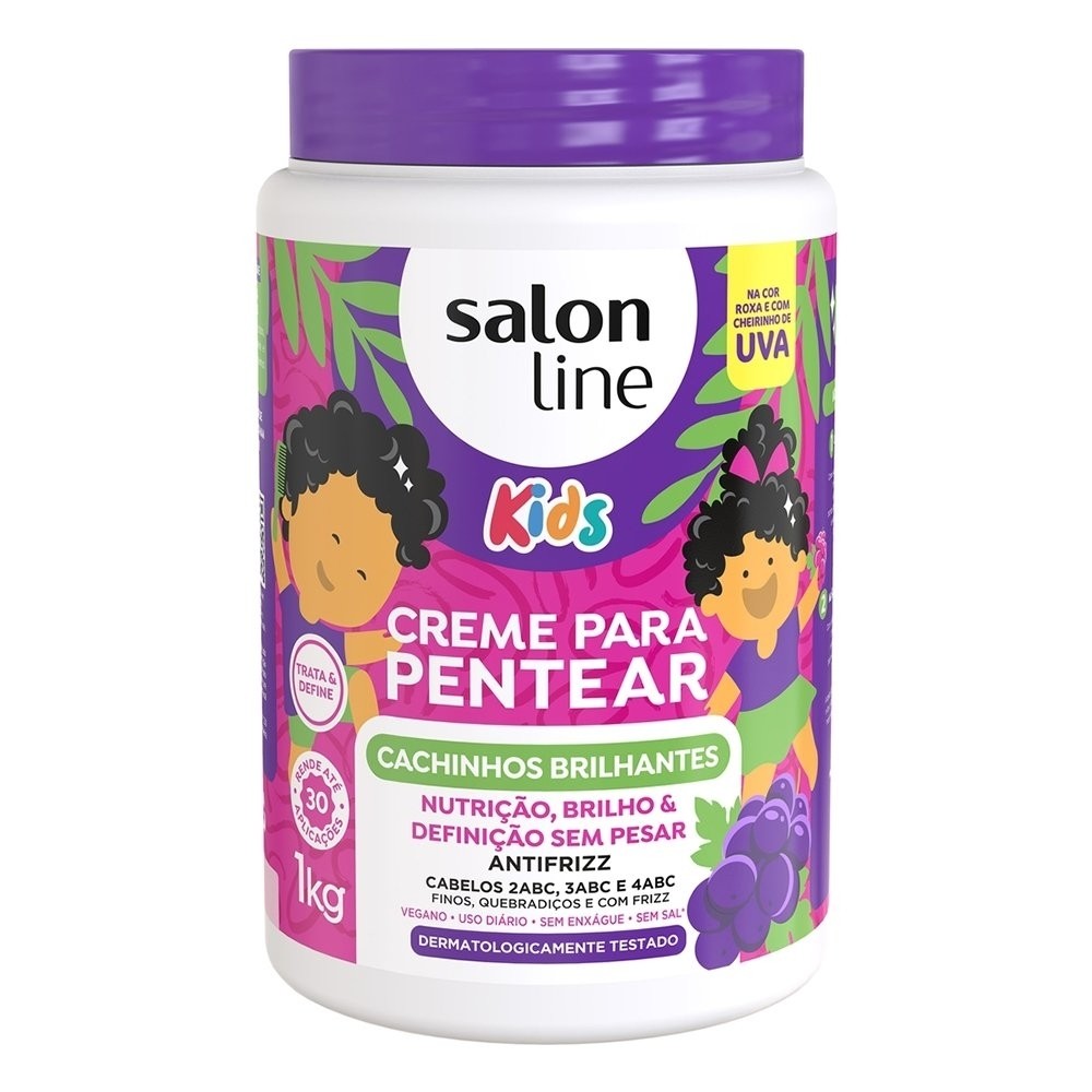 Creme para Pentear Salon Kids Cachinhos Brilhantes 1kg em Oferta na Shopee