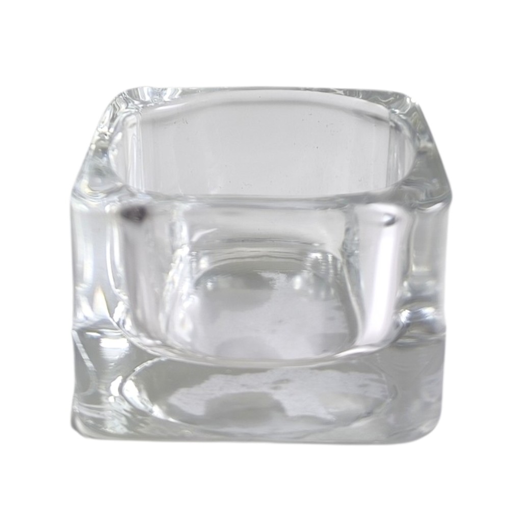 Jogo 6 Porta Velas Vidro Quadrado Decoração