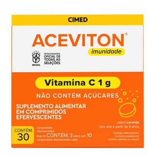 Suplemento Aceviton Imunidade Vitamina C 1g 30 Cpr - Cimed em Oferta na Shopee