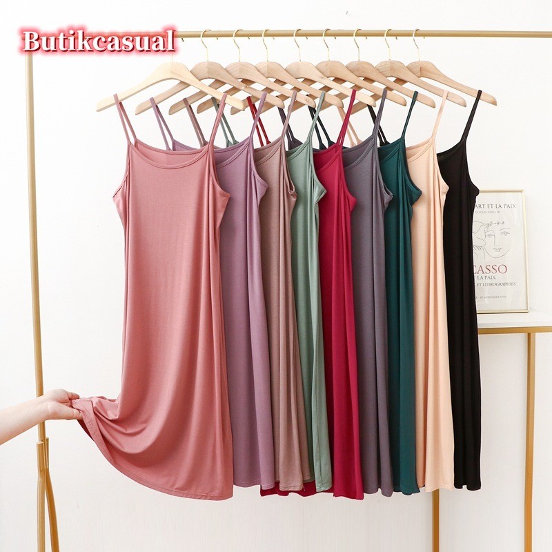 Mulheres Algodão Estilingue Vestidos Longos modal Grande Estiramento Solto casual midi Vestido Moda Saias Sem Costas