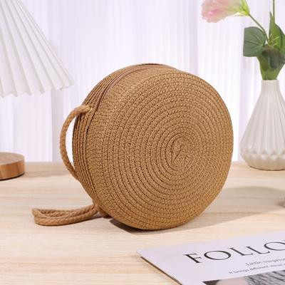 Bolsa Feminina Pequena Palha Sintética Redonda Alça Comprida corda transversal B-60 em Oferta na Shopee