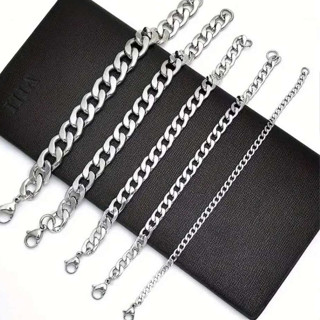 Kit 12 Pcs Pulseira masculina fina aço inox Legítimo cirúrgico prata 1×1 em Oferta na Shopee