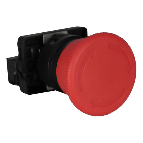 Botão Cogumelo C/ Trava Plastico Vermelho P20AKR-R-1A - METALTEX