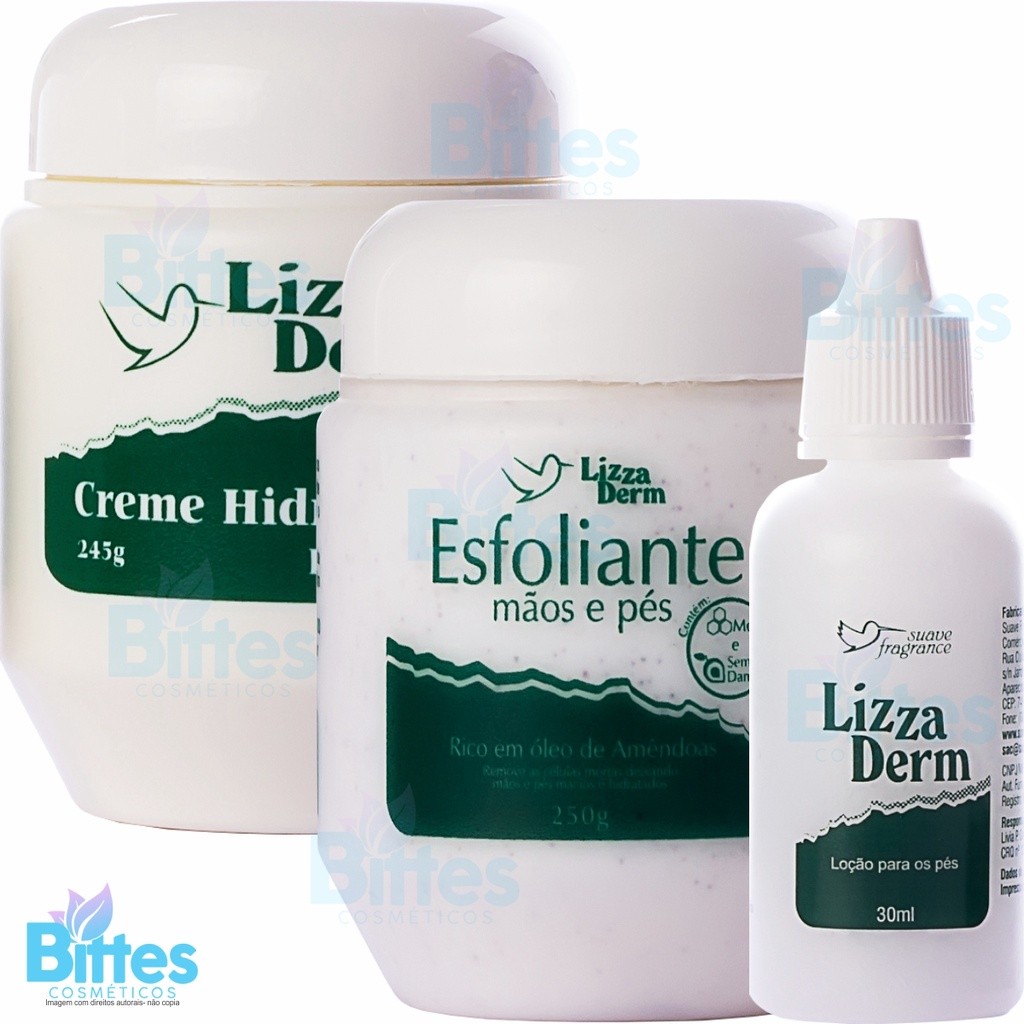 Kit Para Mãos e Pés Lizza Derm Suave Fragrance Cosméticos