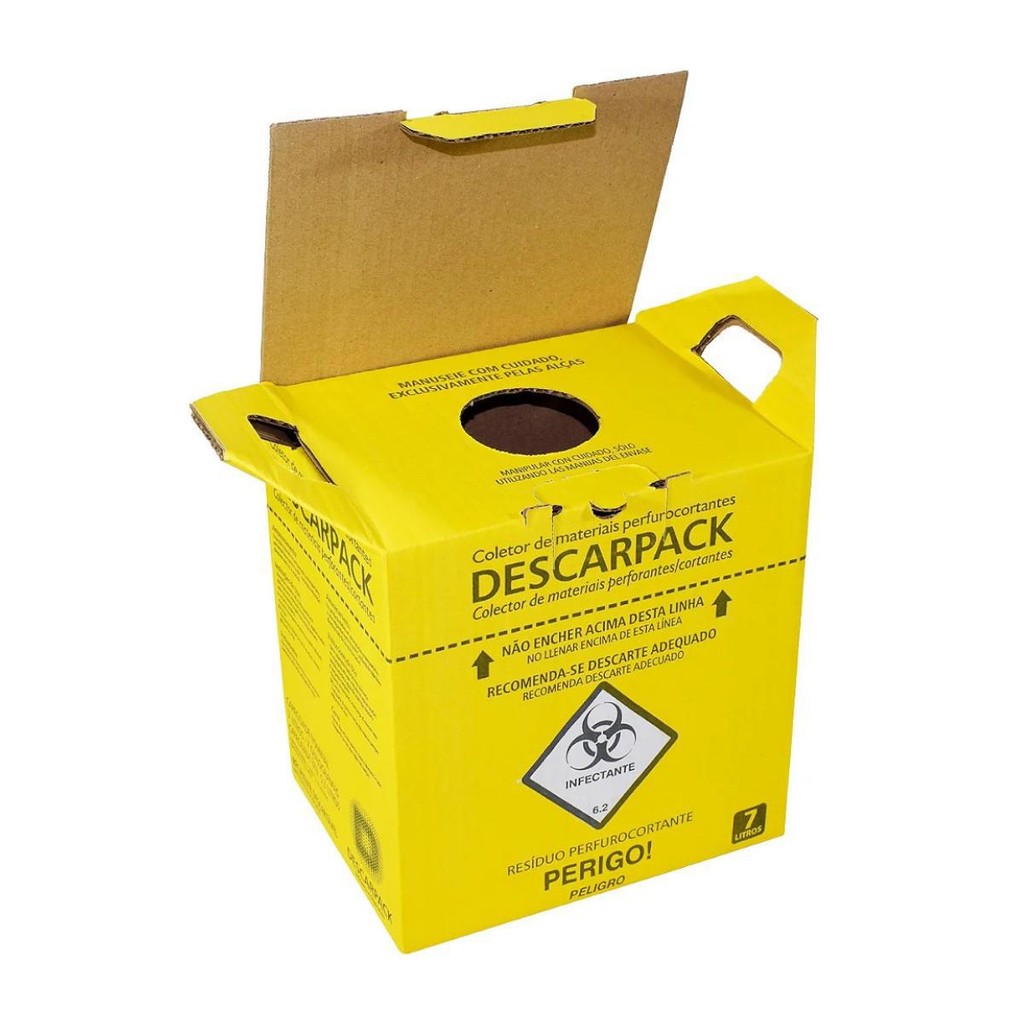 Caixa Coletora Para Material Perfurocortante 7L - Descarpack em Oferta na Shopee