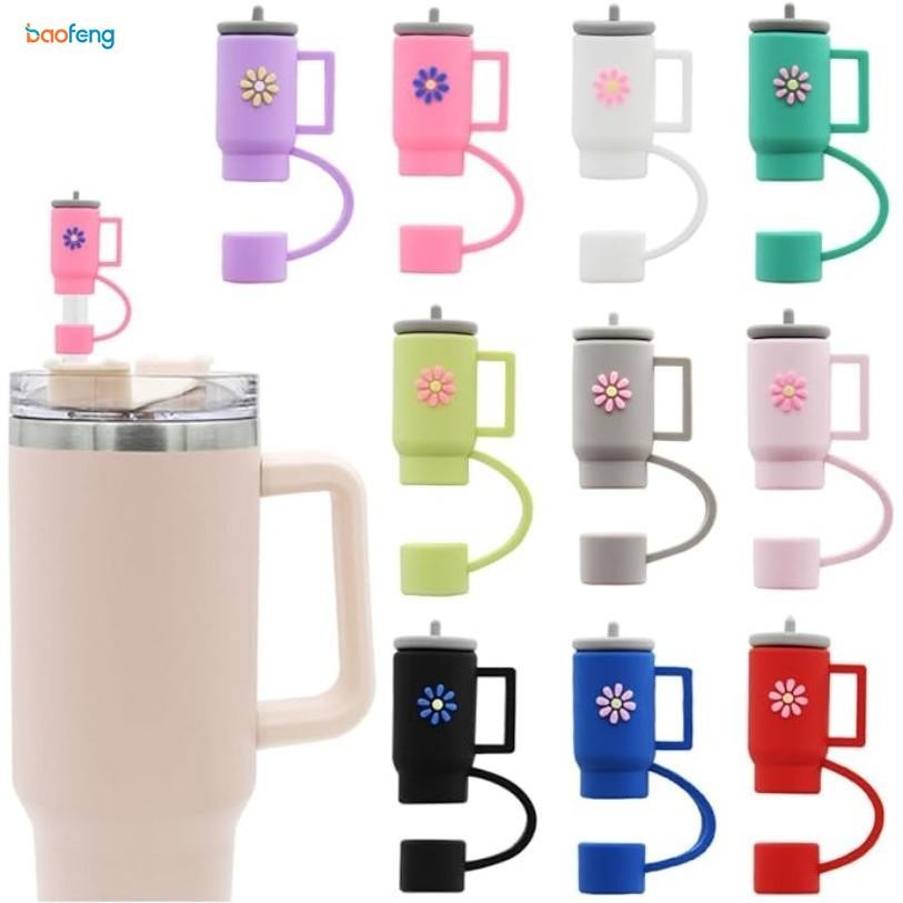 10mm Criativo Canudos À Prova De Poeira Capa Bonito Tampa De Palha Quencher Padrão Protetor De Silicone Plugue em Oferta na Shopee