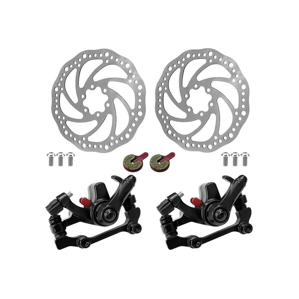 Kit Freio a Disco Mecanico para Bicicleta Aro 29 26 24 e 20 com disco e Adataptador