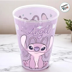 Copo de Plástico Angel Rosa - 280ml - 1 unidade - Disney Original - Rizzo