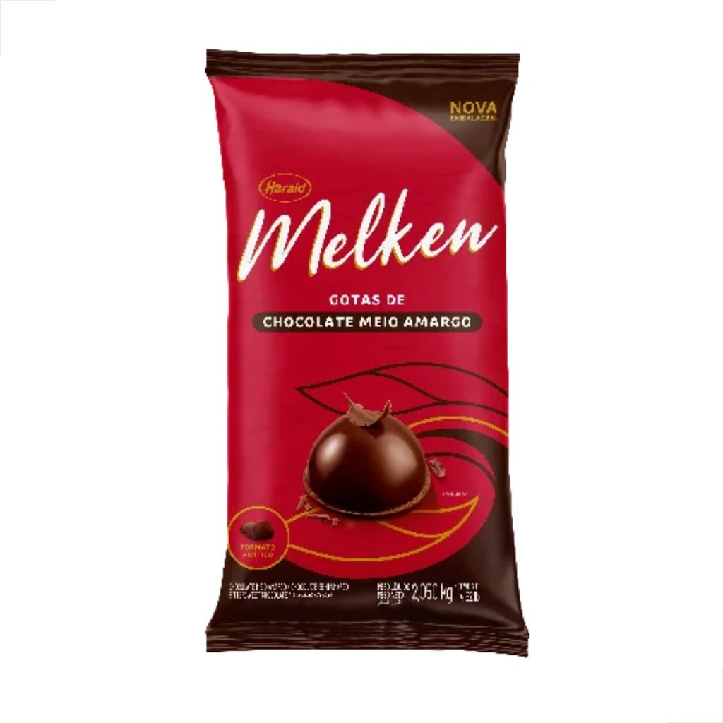 CHOCOLATE GOTAS MELKEN MEIO AMARGO 2,05KG HARALD