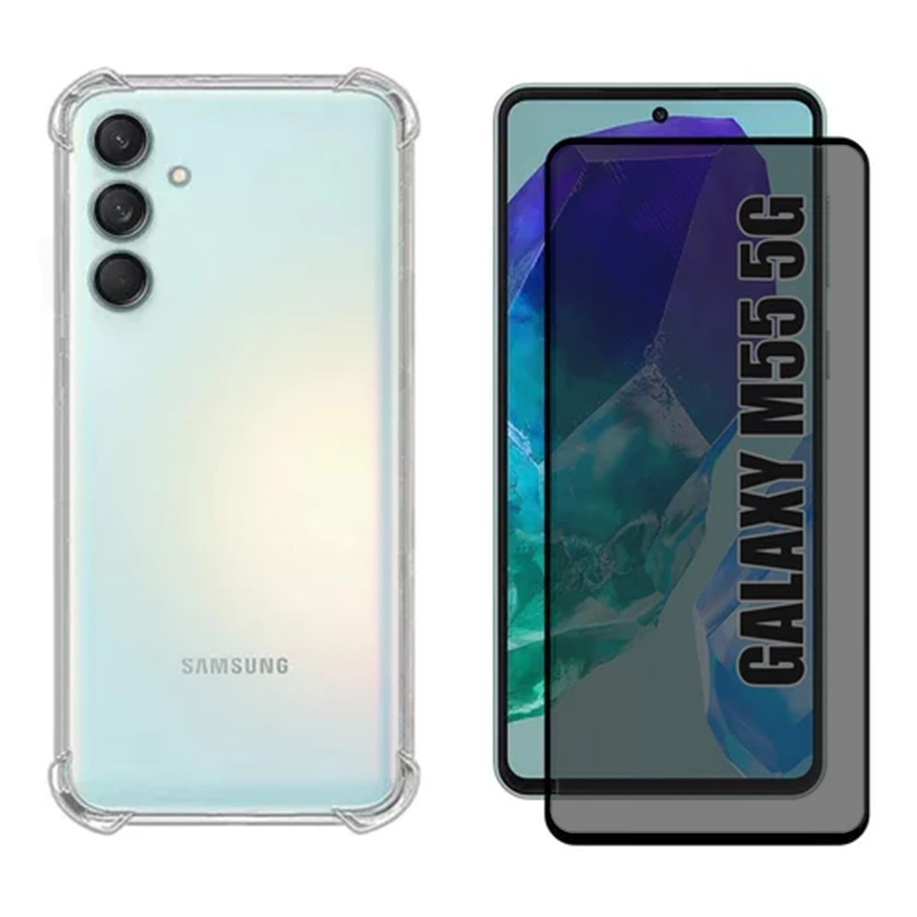 Capa Case Capinha Anti Impacto Compatível Com Galaxy M55 + Película 3D Privacida