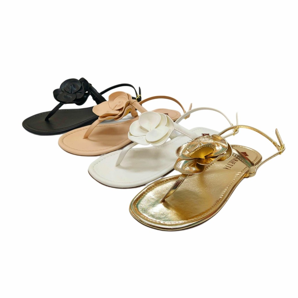 Varietta  Sandália Rasteira Plus Size com Flor Ref. 2502702 | Tamanhos Especiais Feminino