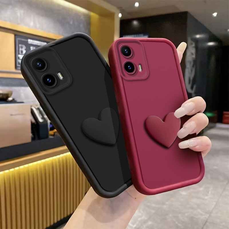 Para Moto G04 G05 G15 Power Case Motorola E15 G04S DIY 3D Amor Coração Caixa De 