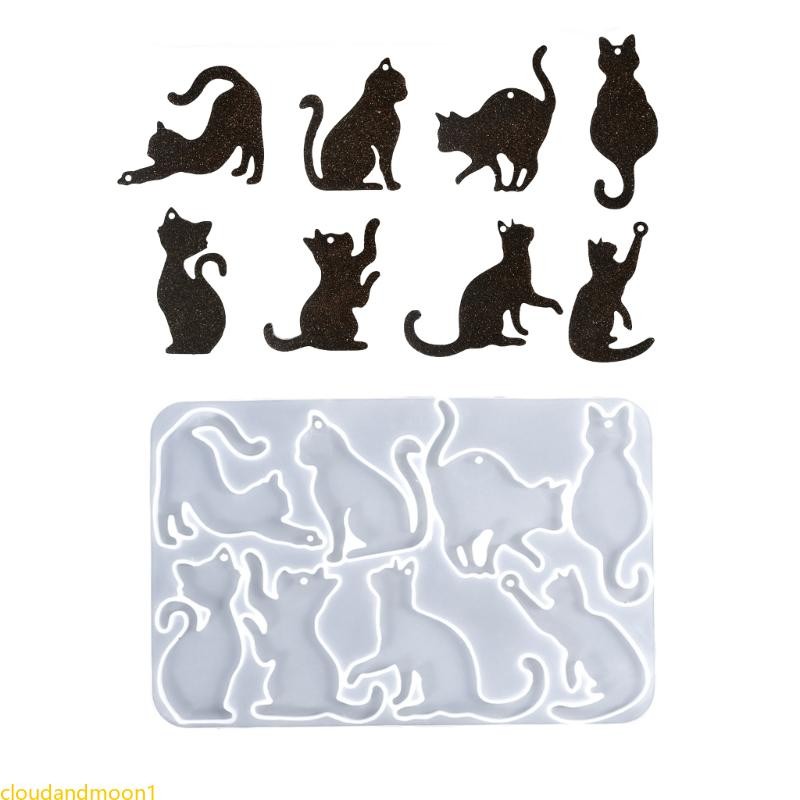 cloudandmoon Transparência 8 Cavidade Gatos Pingente Molde Silicone Para Projetos Joias em Oferta na Shopee