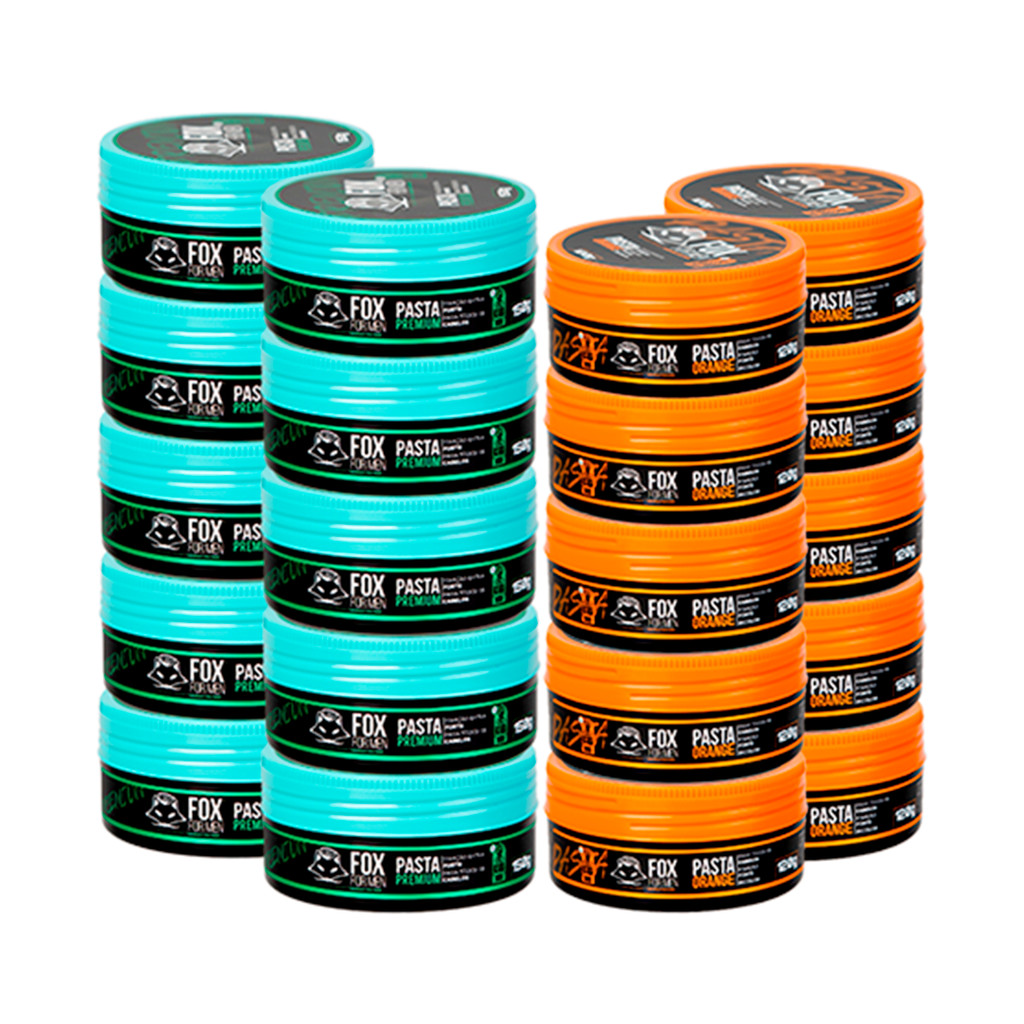PASTAS FOX FOR MEN 10 PREMIUM 150G 10 ORANGE 120G ATACADO
