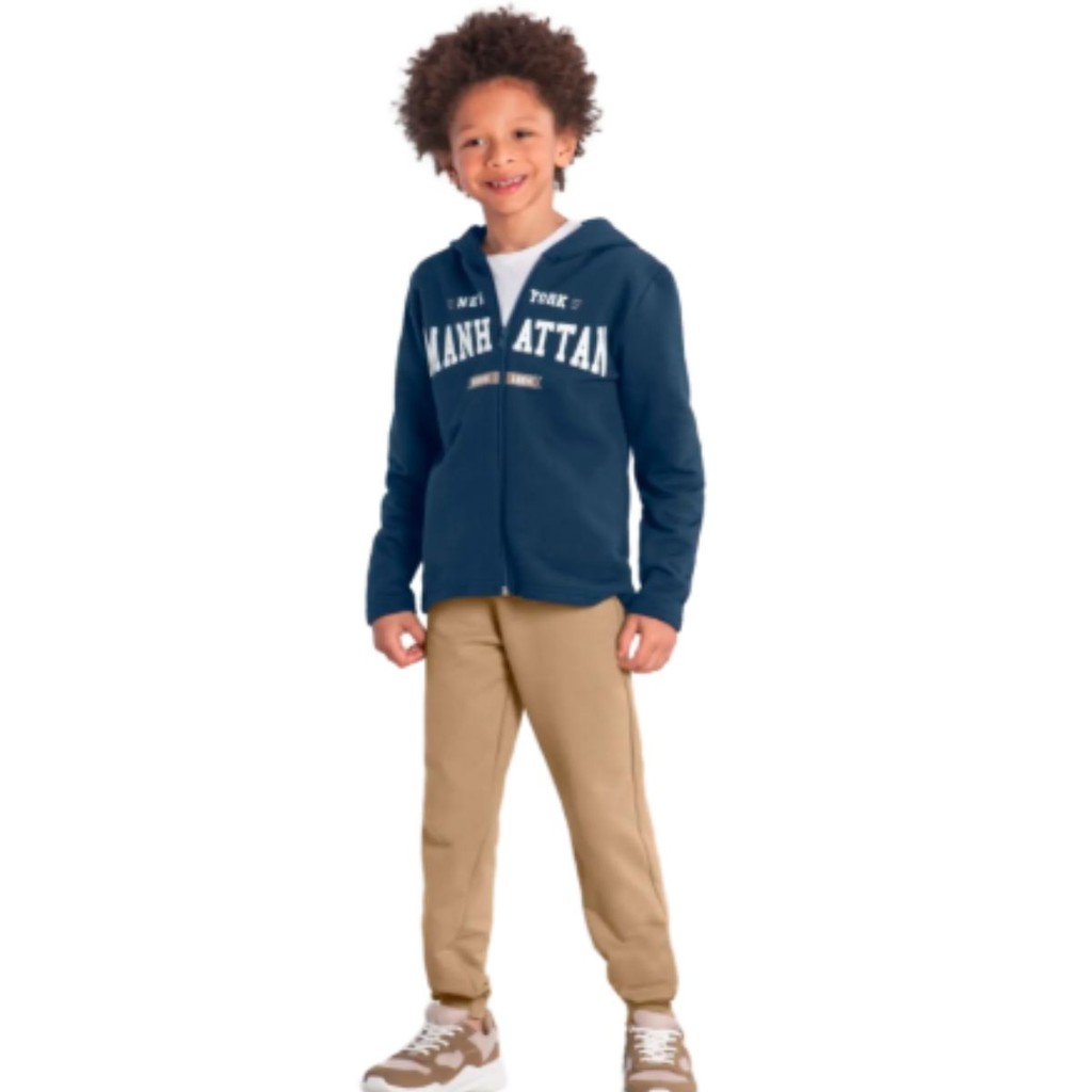 Conjunto Moletom Juvenil Masculino Jaqueta E Calça Jogger Brandili