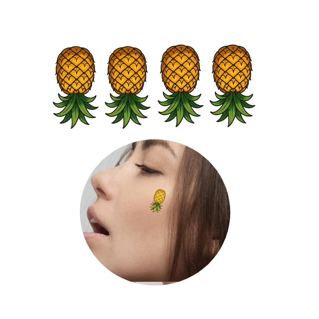 Tatuagem temporária abacaxi hotwife subliminar