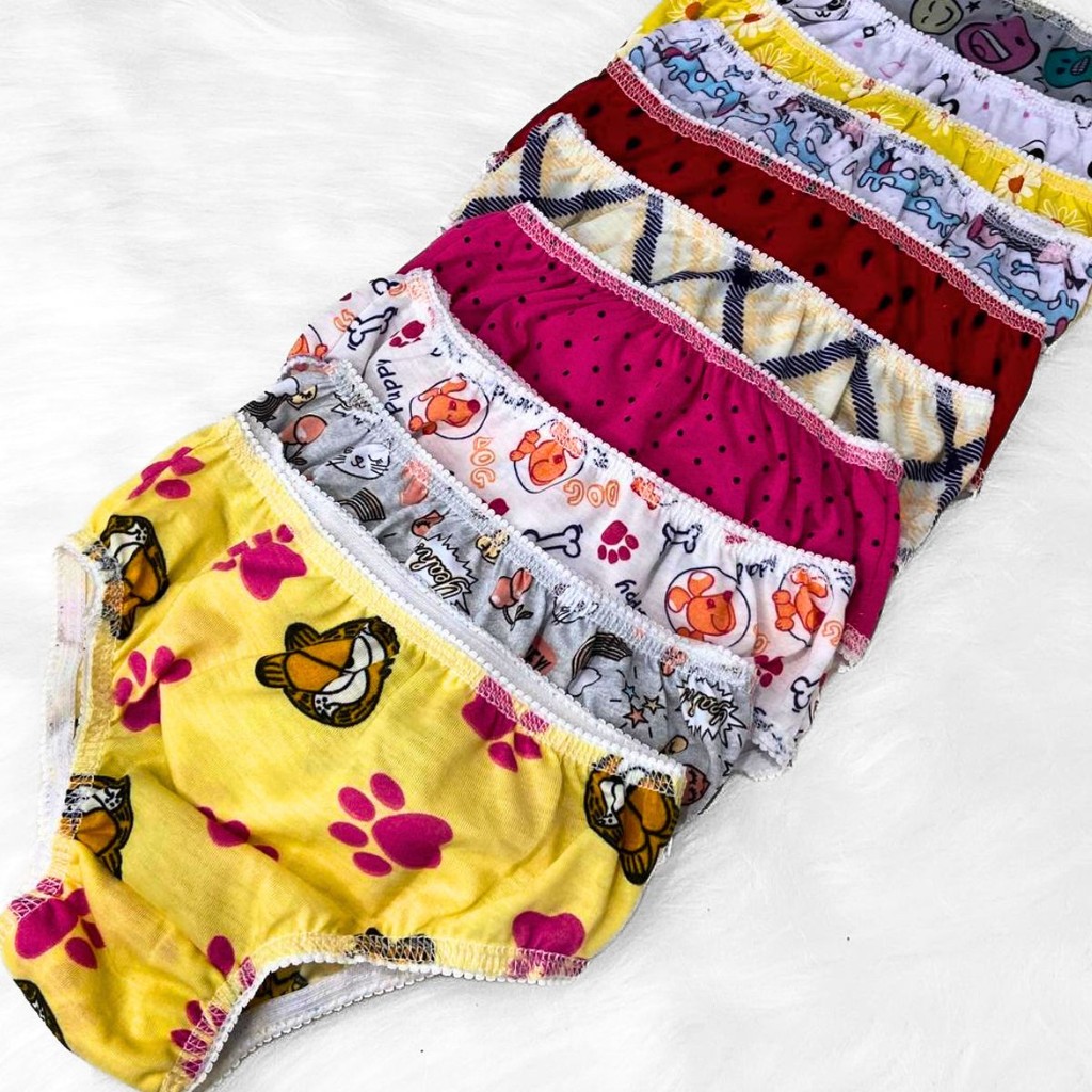 Kit 5 Calcinha Infantil Fofa Menina 2 a 8 Anos Conforto - Valentina em Oferta na Shopee