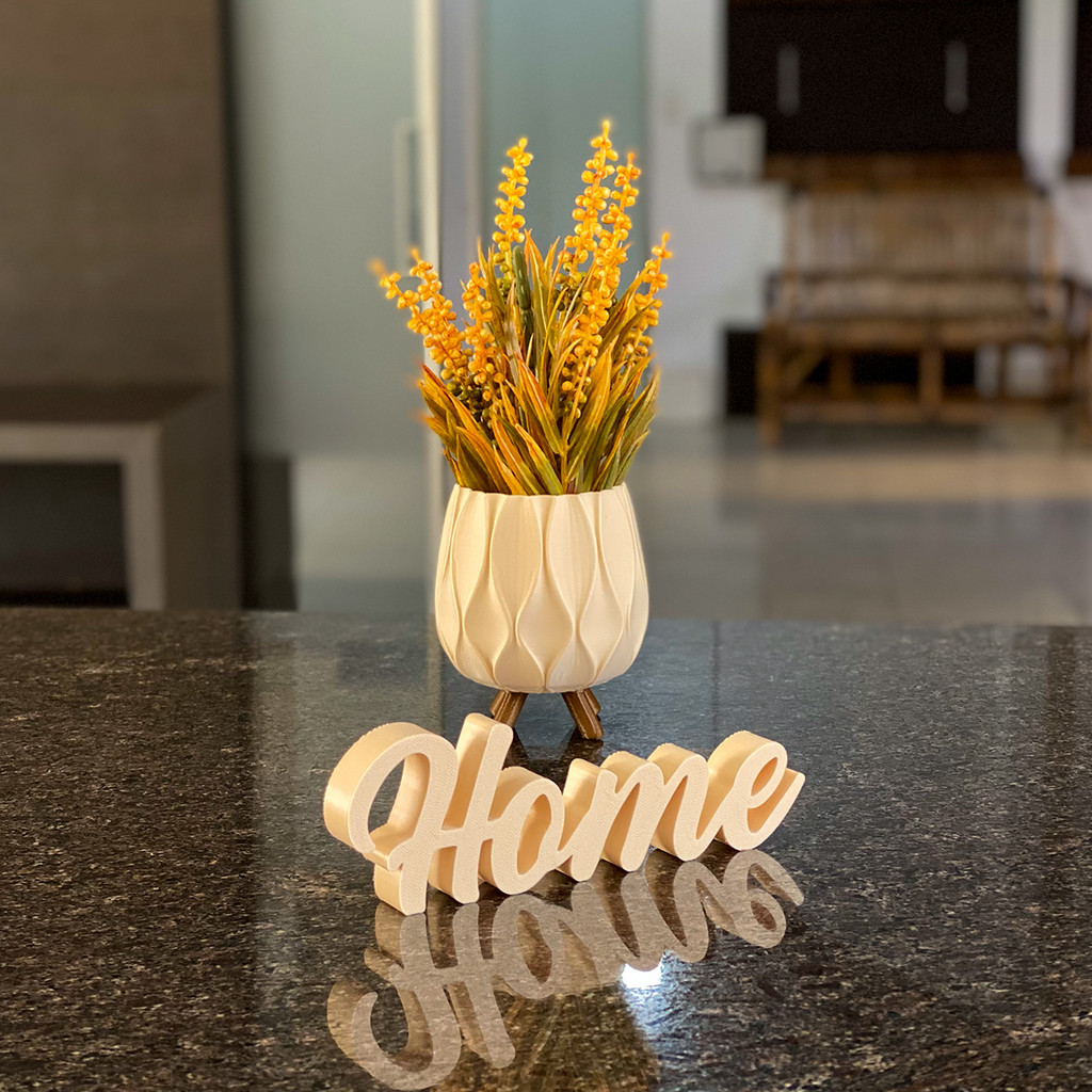 Vaso Cachepot com Palavra Home Decoração Moderna Banheiro Sala de Estar Plantas