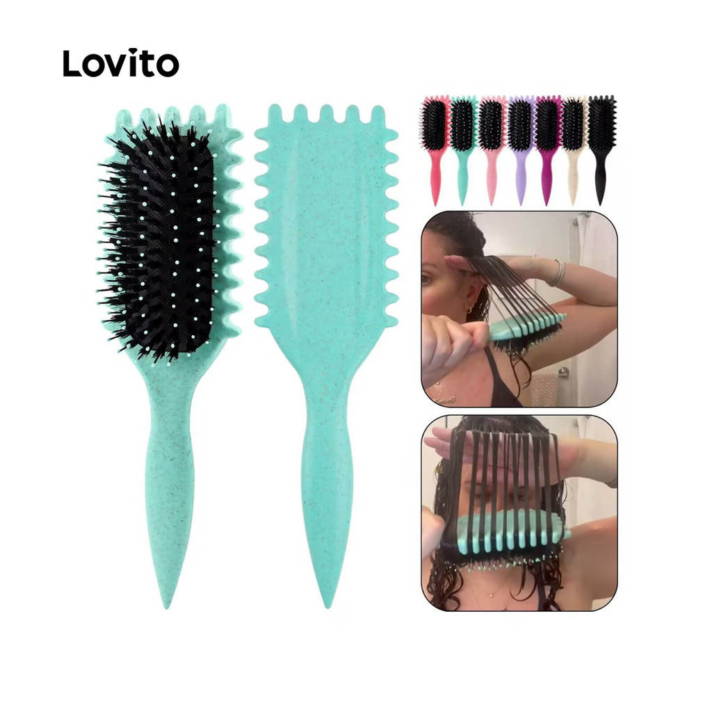 Lovito Pente Multifuncional Simples Casual, Ferramentas De Cabelo Naturalmente Encaracolado Para Mulheres LCS09132 - Beauty