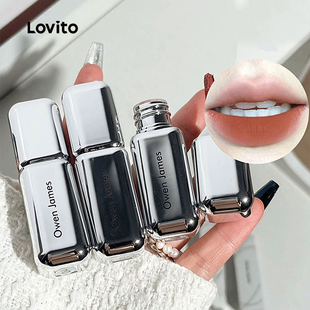 Lovito Hidratante Casual Liso Fosco Veludo Não Desbota Matiz Labial E Mancha Para Mulheres LCS09130 em Oferta na Shopee