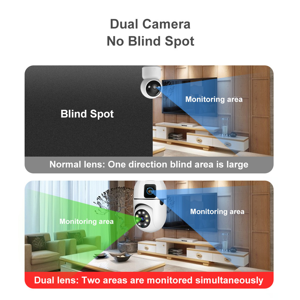 Dupla-lentes Câmera Segurança 8MP 4K HD Wifi Lâmpada Visão Noturna 360 Câmera V380 pro YOOSEE — imagem 2 de 2