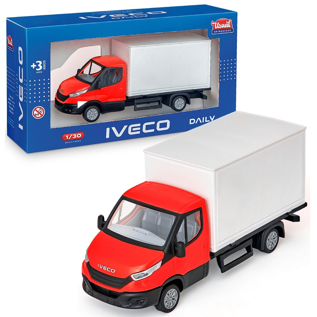 Mini Caminhão Iveco Daily Miniatura Abre Porta Baú Usual Brinquedos