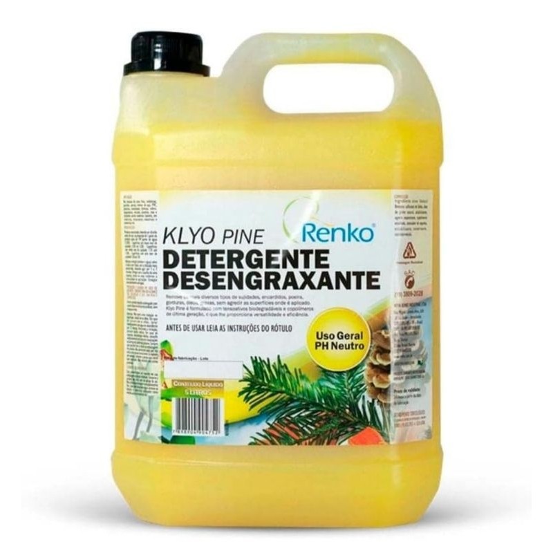 Limpador Multiuso Klyo Pine Detergente Desengraxante Concentrado Biodegradável 5L Renko em Oferta na Shopee
