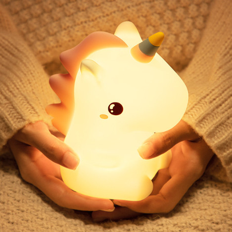 Luminária Mesa Recarregável Lâmpada Noturna Abajur Fofo Silicone Toque Touch Led Unicórnio GA-213 em Oferta na Shopee
