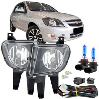 Kit Completo Farol Milha Auxiliar Celta Prisma 2007 2008 09 À 15 + Lampadas Super branca em Oferta na Shopee