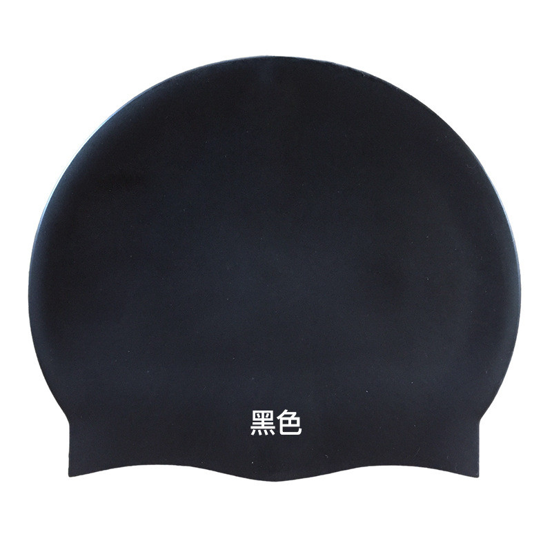 2024 Silicone Cor sólida touca de natação impermeável não deixa a cabeça modelos adultos em Oferta na Shopee