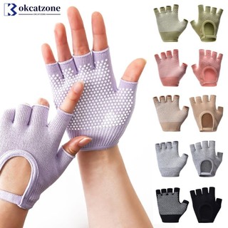 OKCATZONE 1 Par Feminino Meio Dedo Nu Volta Luvas De Yoga Antiderrapante Respirável Fitness Ciclismo Pilates Algodão N7W