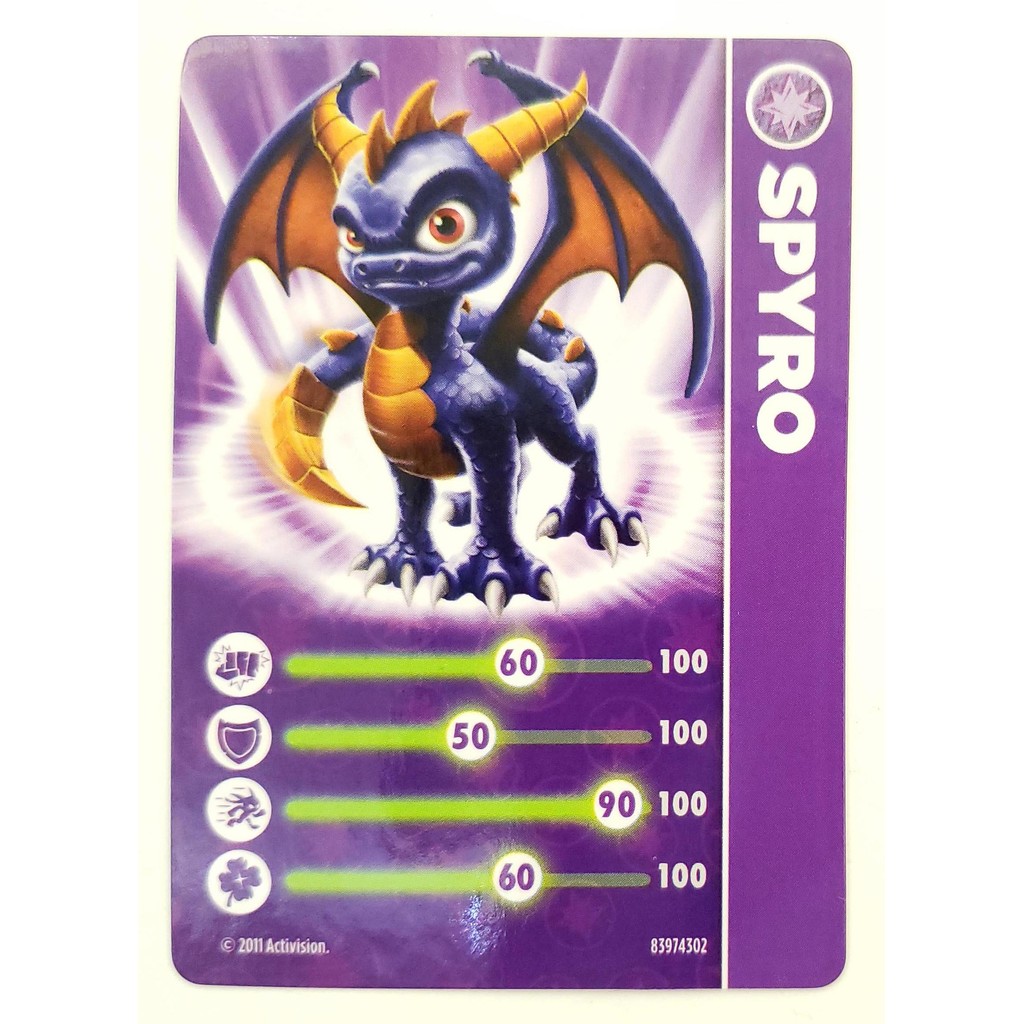 Card Skylanders Spyros Adventure Spyro Colecionavel TCG