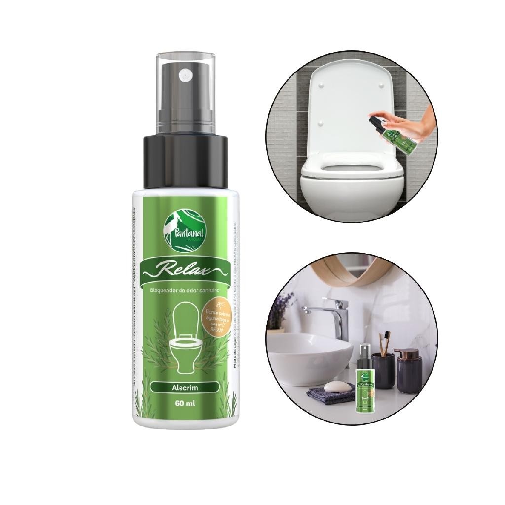 Bloqueador Odor Spray Sanitário Alecrim 60ml Pantanal Aromas Banheiro Lavabo Neutralizador Aroma Perfumado