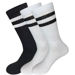 Kit 3 Pares de Meias Cano Alto Nova Era Academia Algodão Fitness Listras em Oferta na Shopee