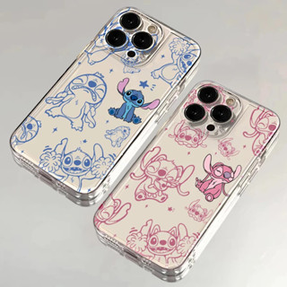 Capinha Capa tpu Stitch para iPhone 11 12 13 14 15 16 PRO MAX PLUS Silicone Macio Capa Clara em Oferta na Shopee