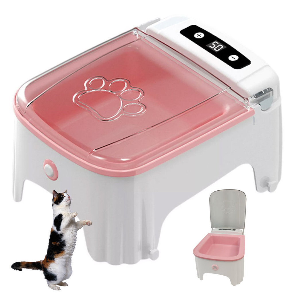 Comedouro Automatico Pet Gato Cao Cachorro Raçao Petisco Temporizador Sensor Movimento Presença Comida Alimentaçao