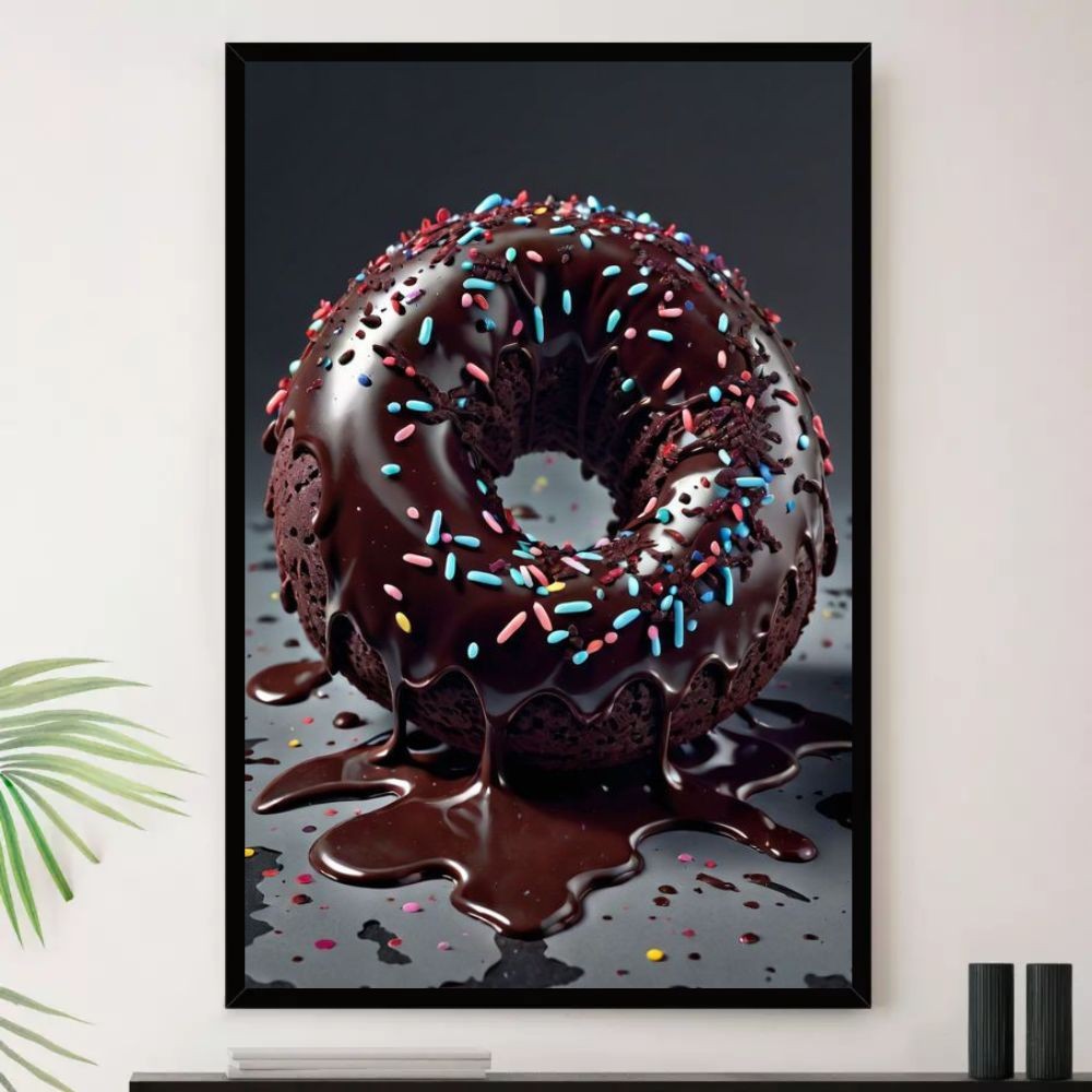 Quadro Rosquinha Chocolate Rosca Doce Decorativo A3 35x45cm