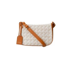Bolsa Transversal Feminina Pequena Monograma BG Bege