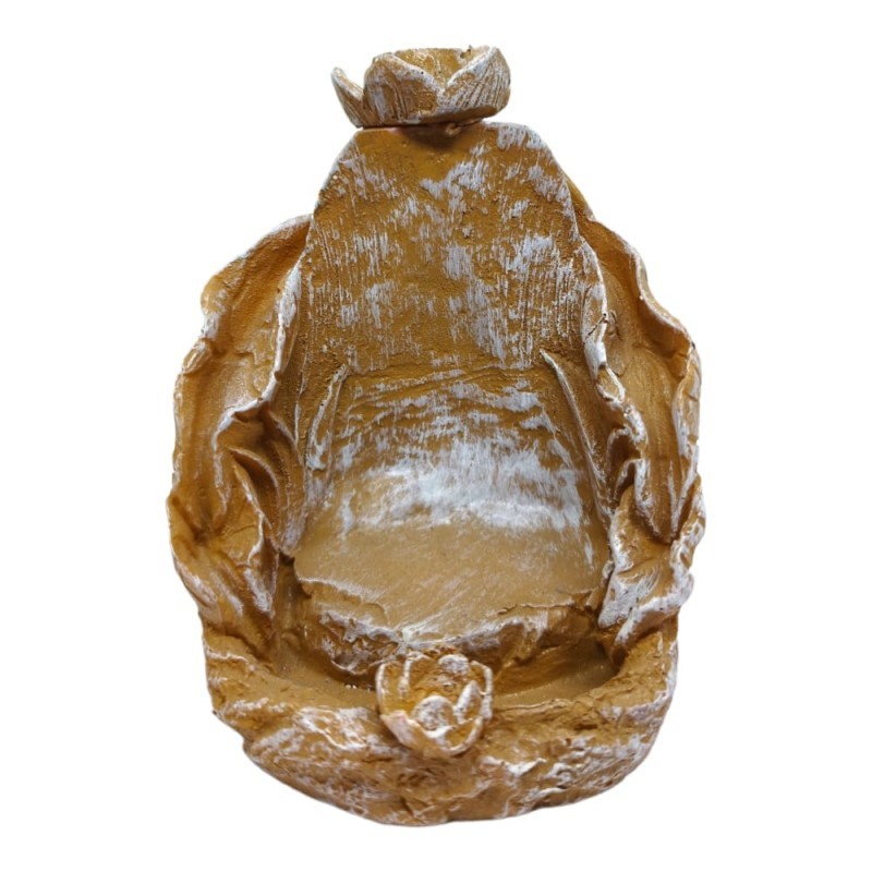 Incensário Cascata Folha 11 cm Universal Palha Resina