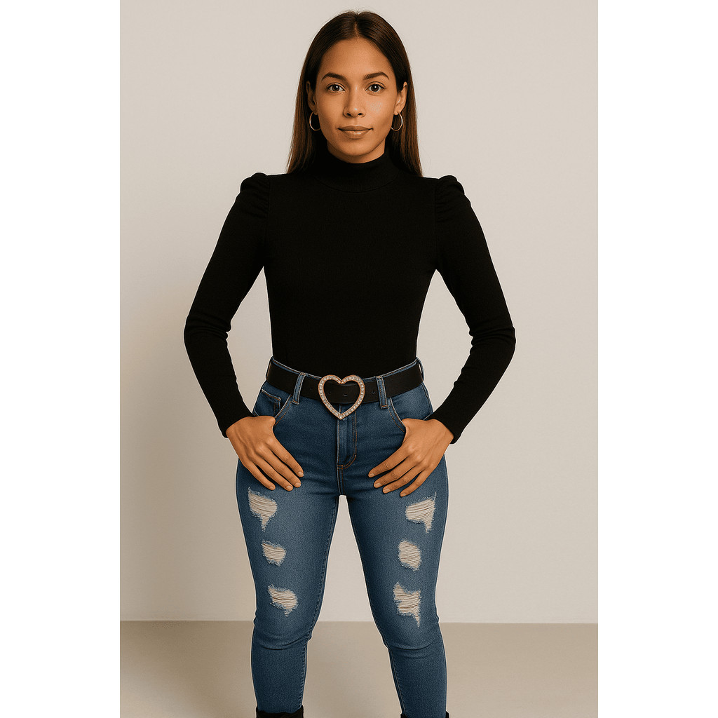Blusa feminina canelada manga longa princesa blogueira