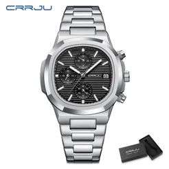 CRRJU Relógio Masculino Requintado Diário Multifuncional Casual À Prova D'água De Quartzo 2319