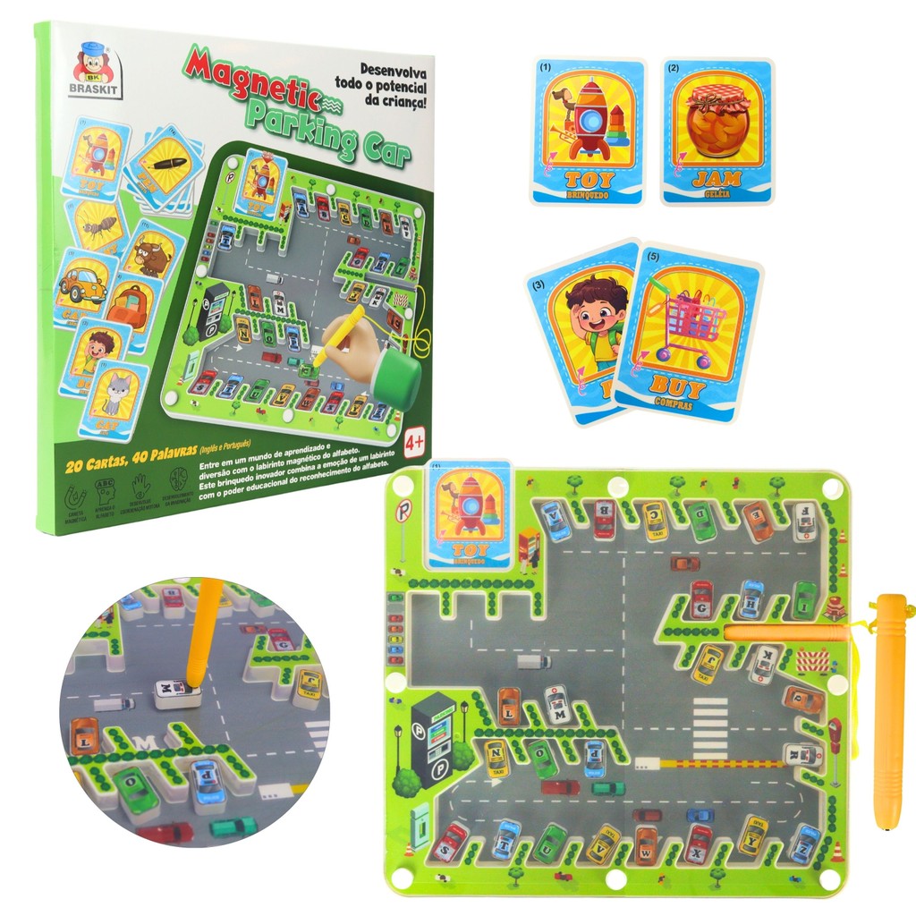 Jogo Educativo Labirinto Magnético do Alfabeto 2306 - Braskit em Oferta na Shopee