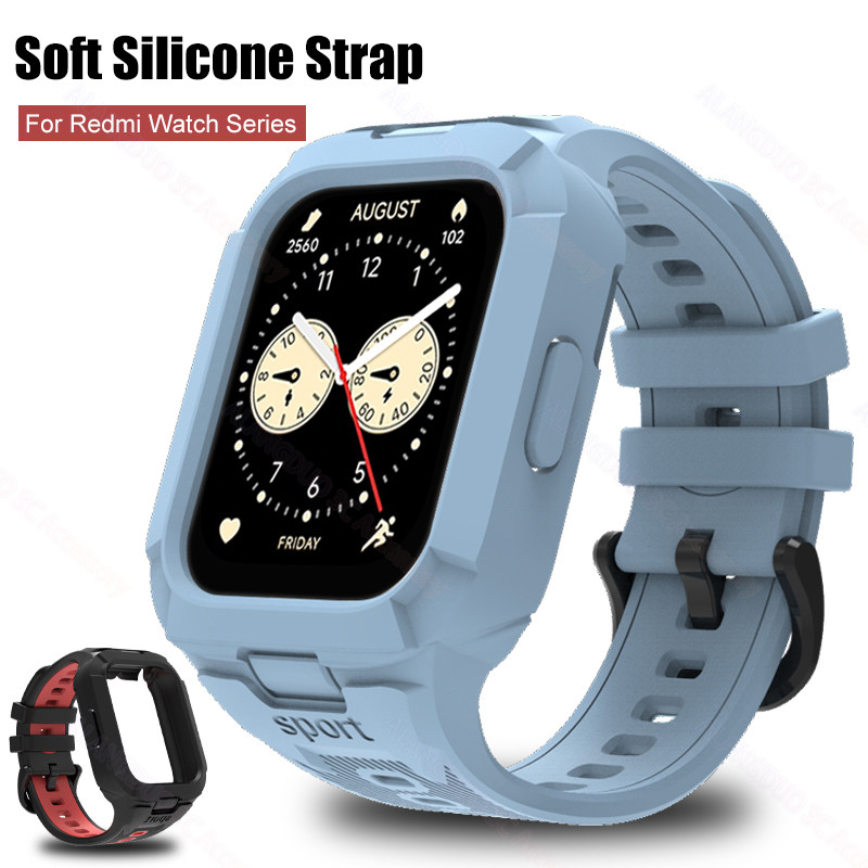 Pulseira De Silicone Para Xiaomi Redmi Watch 6 5 4 Active Lite Case Sports Band Smartwatch Substituição 5Active TPU Anti