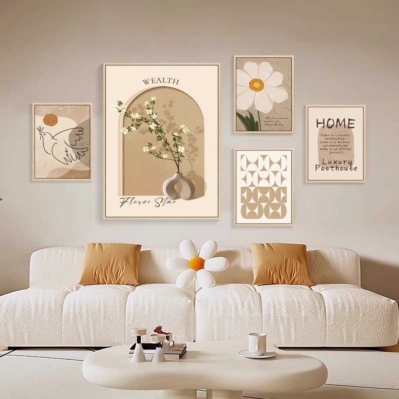 Quadros Decorativos Simples Modernas Padrões De Linha Populares Decoração De Parede Sala D...