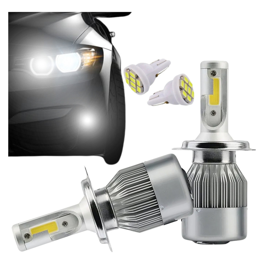 Kit Lampada Super Led Farol Carro H1 H3 H4 H7 H11 Hb4 H27