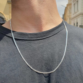 Corrente Masculina Grumet 60cm Fininha Aço Inox Prateada Brilho 3mm Não Fica Preta Colar Cordão em Oferta na Shopee