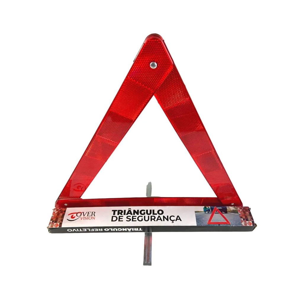 Triângulo de Sinalização Automotivo Refletivo c/ Base Tam 41x41x41cm Overvision - TRI-0001 - Spare Parts and Accessories for Vehicles