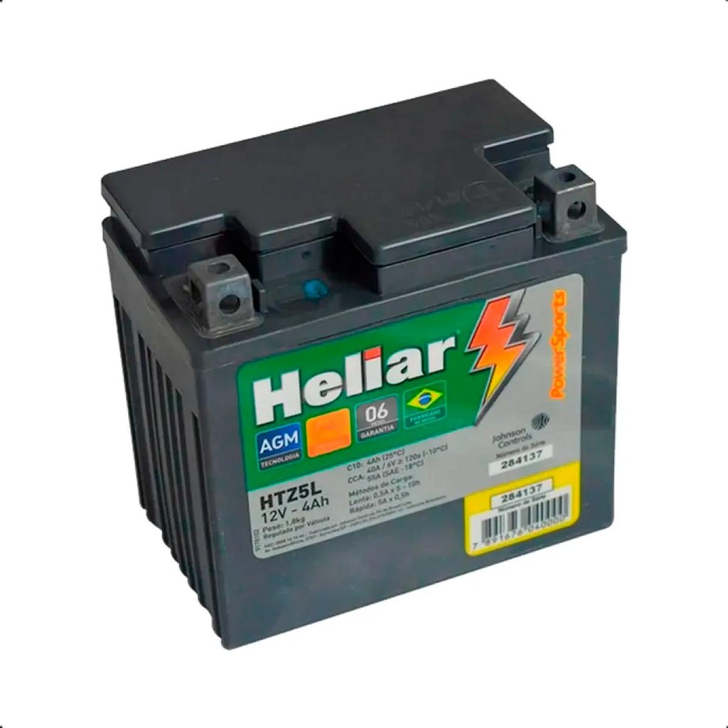 Bateria Moto HTZ5L CG 125/160 NXR 125 Heliar 4Ah Selada em Oferta na Shopee