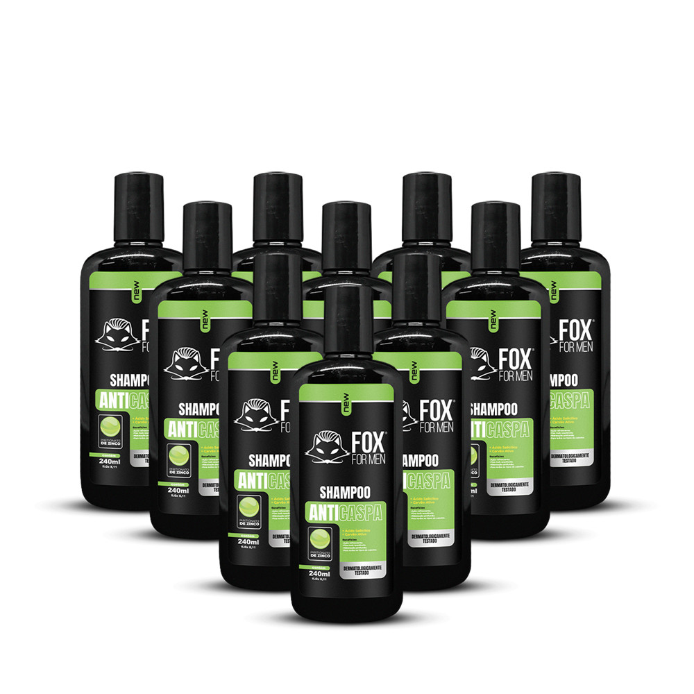 Shampoo Anti-Caspa 240ml - Fox For Men - 10 Unidades