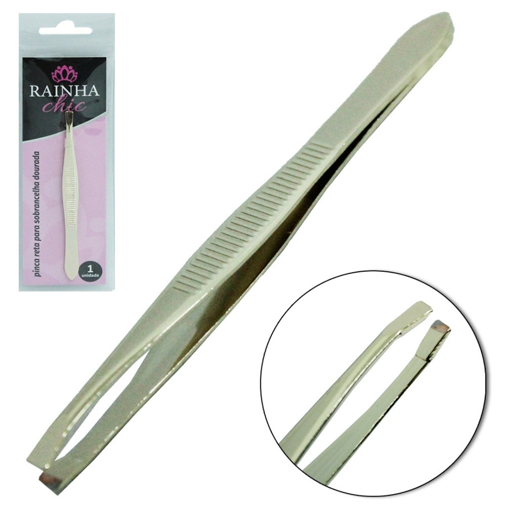 Pinça Ponta Chanfrada Designer de Sobrancelhas - Rainha Chic